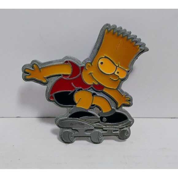 VTG 90’S AUTHENTIC PRODUCT MADE IN USA BART SIMPSON METAL ENAMELED BELT BUCKLE - Picture 1 of 5